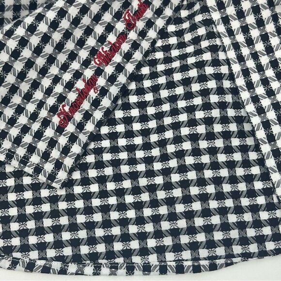 ROBERT GRAHAM Men’s Black and White Plaid Flip Cuff Button Down Sz S Classic Fit - Picture 5 of 8